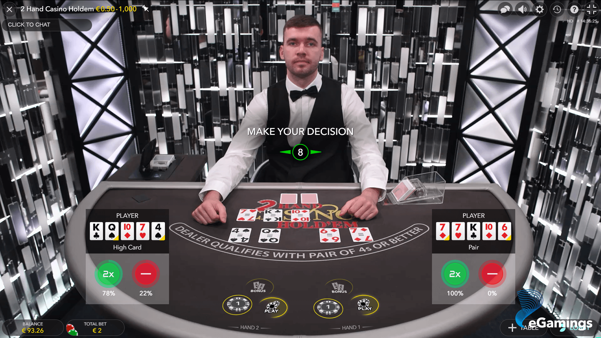 2 Hand Casino Hold'emのレビュー